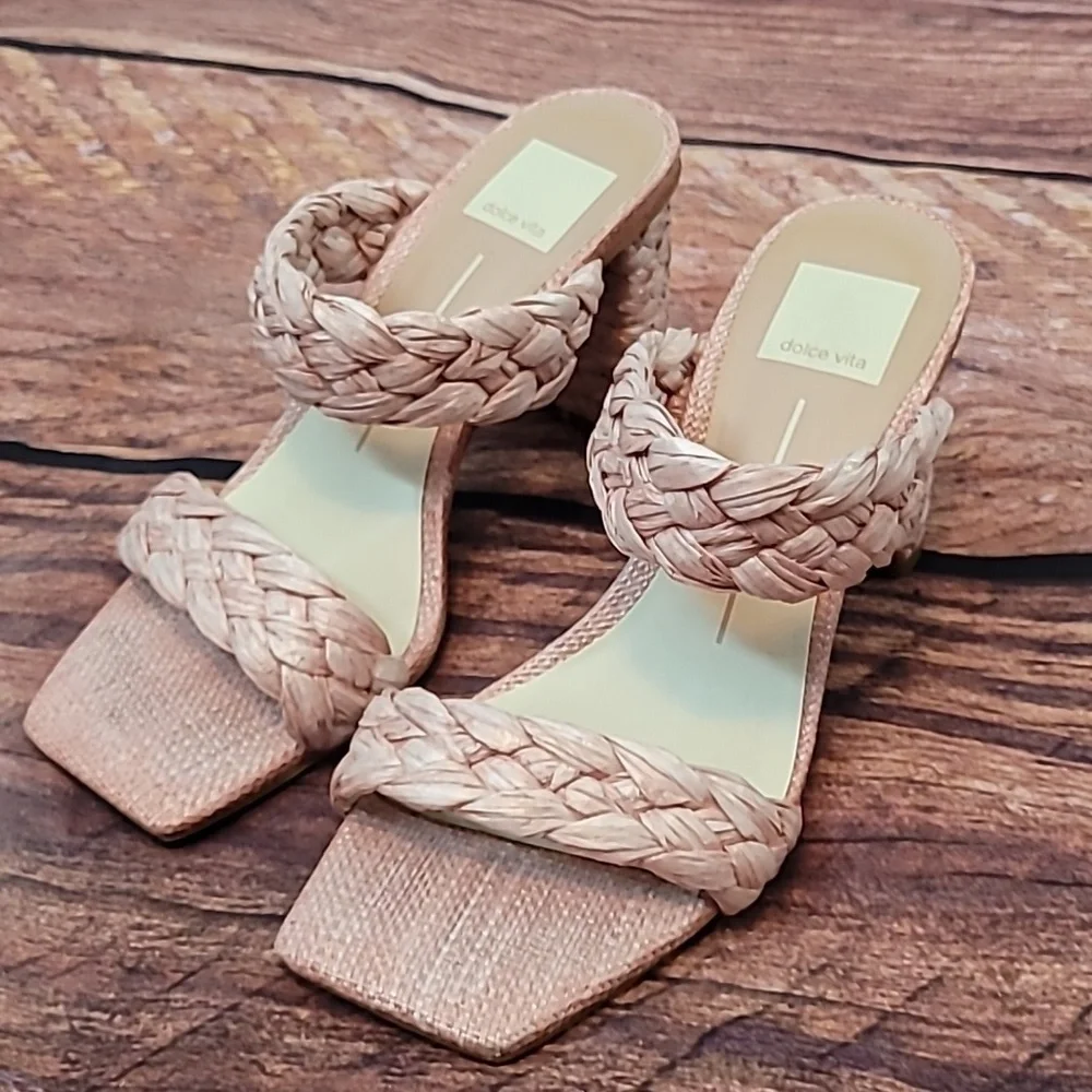 Dolce Vita Paily Raffia Heels - Picture 2 of 12